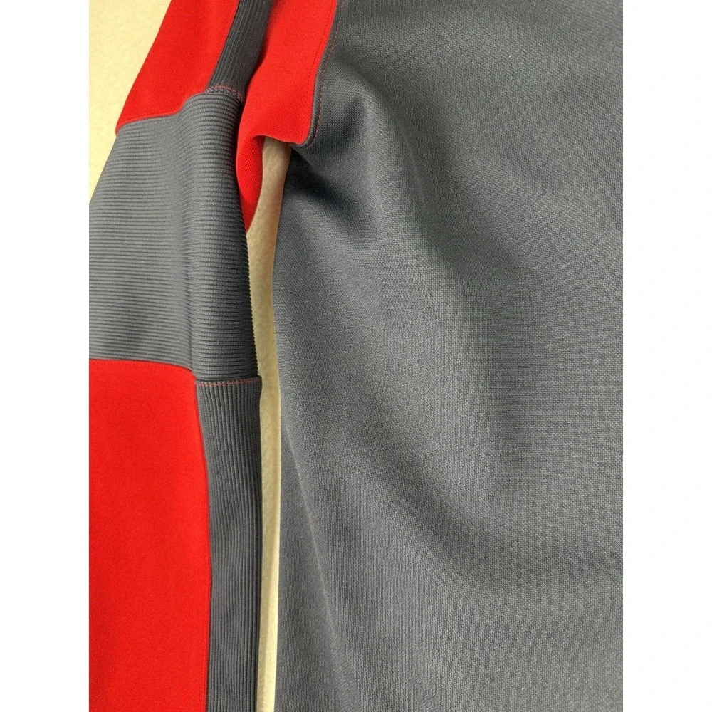 Nautica Competition Jacket Mens Large Red Blue Full Zip Track Sweater Bomber USA